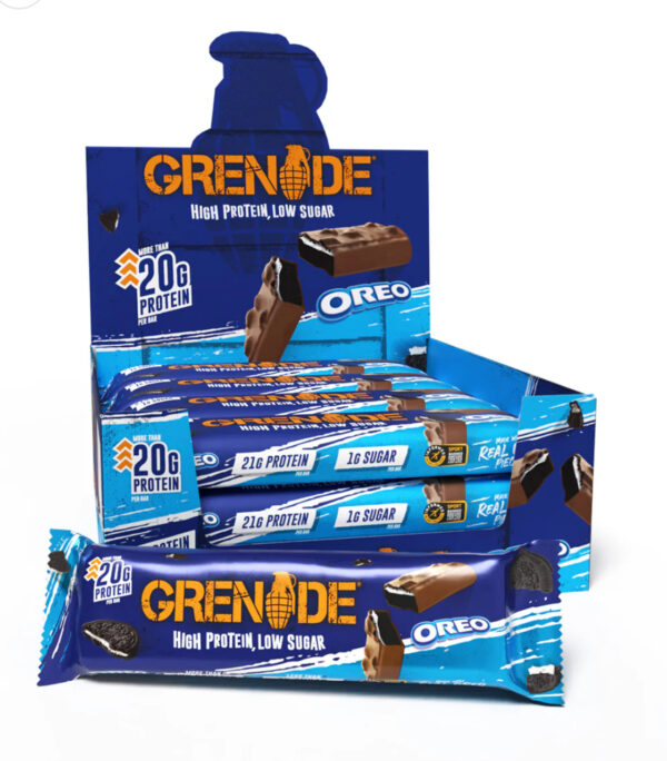 Grenade OREO Protein Bar – High-Protein, Low-Sugar Snack, Pack of 12 (60g Each)