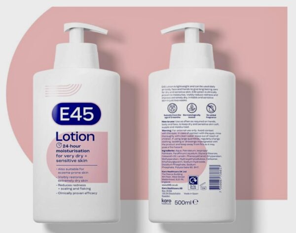 E45 Moisturising Lotion 500 ml for Dry & Sensitive Skin